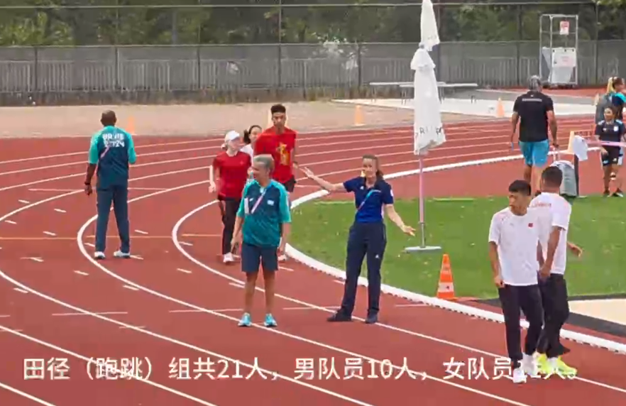 当地时间8月23日，巴黎残奥会中国体育代表团田径队在瓦内斯综合训练场进行赛前训练